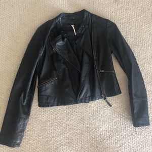 FREE PEOPLE- Black Leather Jacket